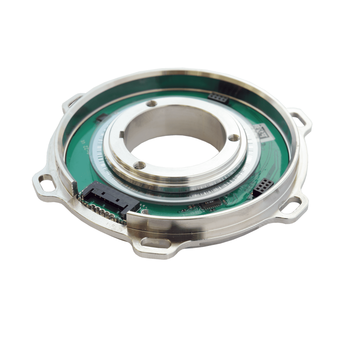 Advanced smart camera module with integrated circuit board and lens for security systems.