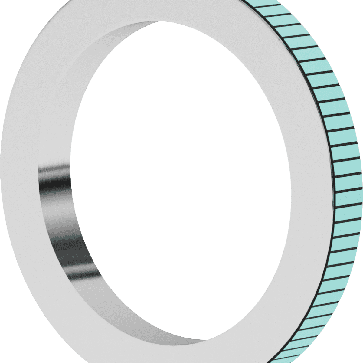 Ball bearing with blue markings for industrial machinery.