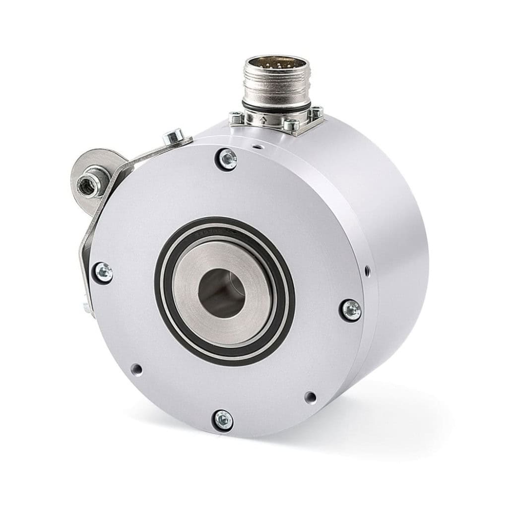 Heavy-duty C100 hollow shaft encoder for industrial automation and precise motion control.