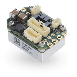 Compact electronic circuit board with connectors and components.